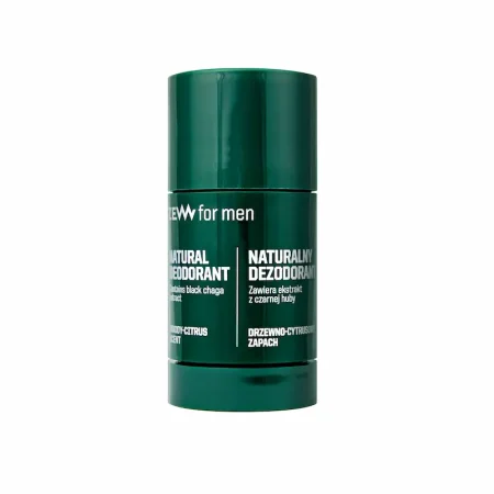 Натуральный мужской дезодорант-стик ZEW for men с экстрактом черной чаги весом 80 г на чистом белом фоне