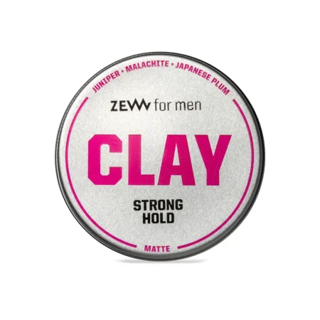 Мужская матовая глина для укладки волос ZEW for men с каолином объемом 100 мл в круглой банке на чистом белом фоне