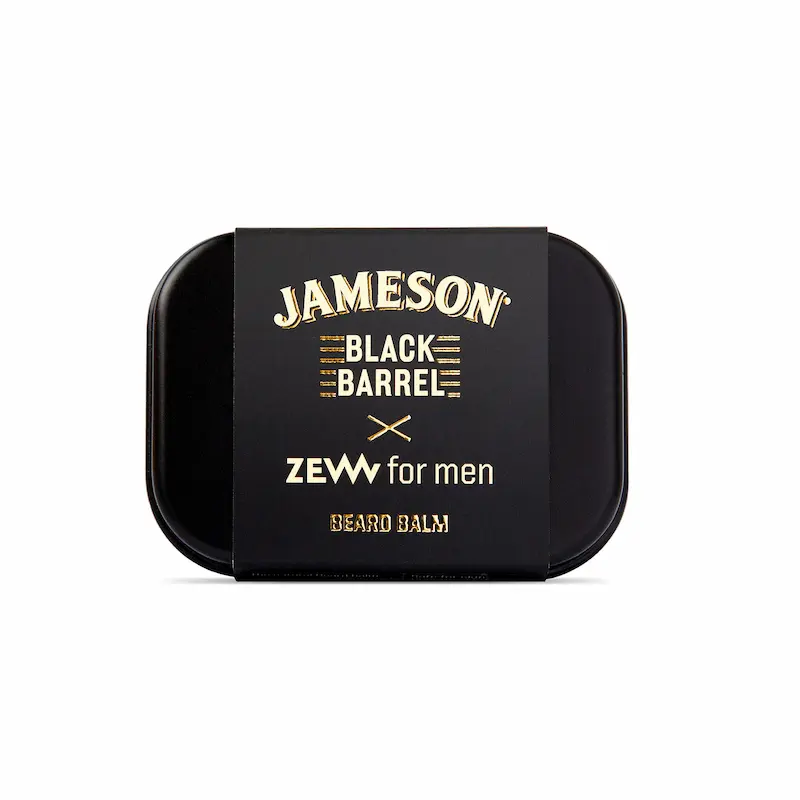 Бальзам для бороды Jameson Black Barrel x ZEW for men на белом фоне