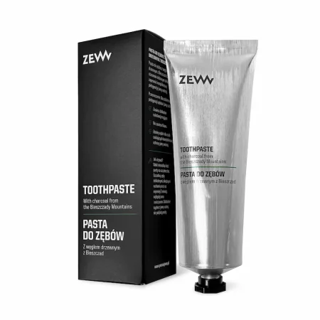 Зубная паста с древесным углём ZEW for men с упаковкой